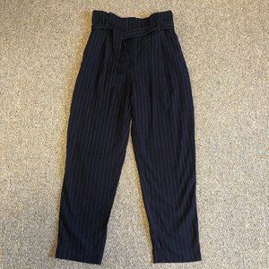 Pin Stripe Dress Pants W/ Tie Belt